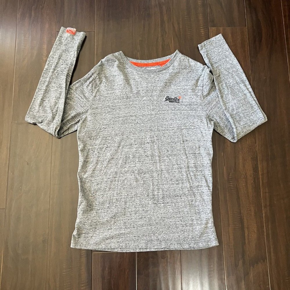 Vintage Superdry Mens Medium Orange Label Gray Long sleeve T-shirt